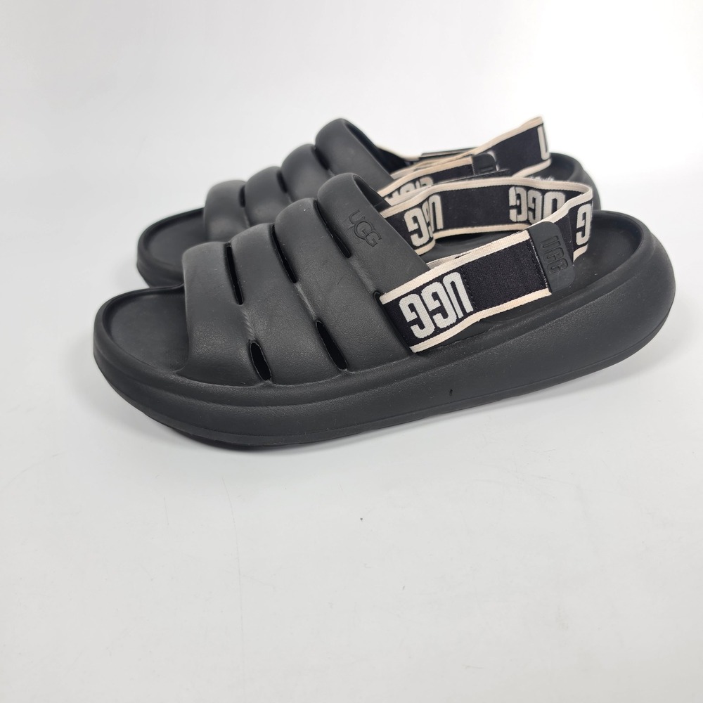 UGG Sport Yeah Sandals Men's 10 Black Foam Removable Logo Strap